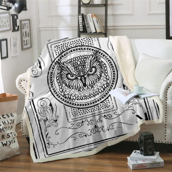 Owl Fleece Blanket Sherpa Blanket