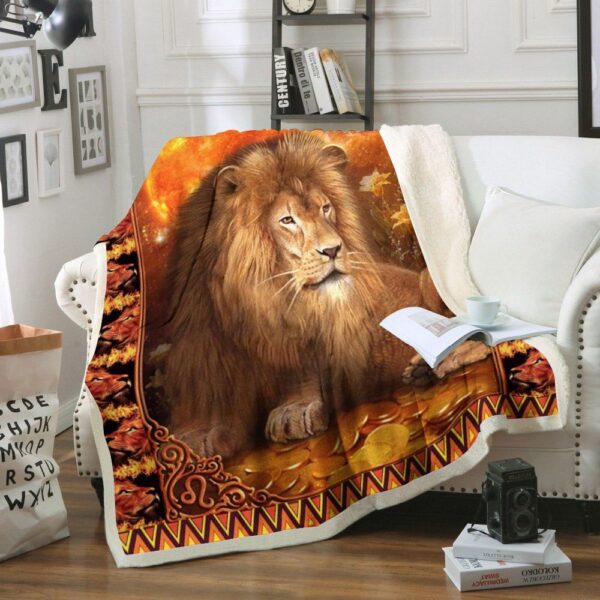 Lion Fleece Blanket Sherpa Blanket