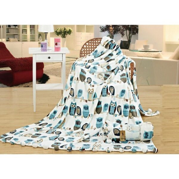 Owl Fleece Blanket Sherpa Blanket