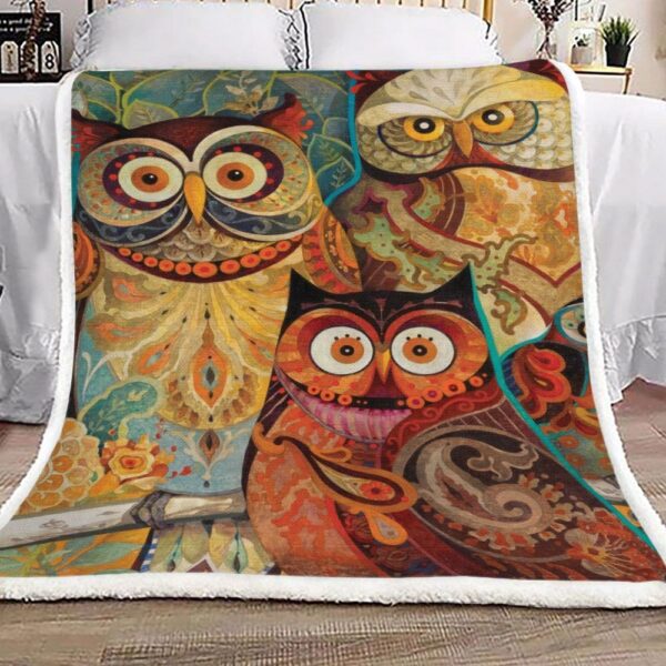 Owl Fleece Blanket Sherpa Blanket