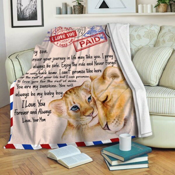 Lion Mom And Son Fleece Blanket Sherpa Blanket