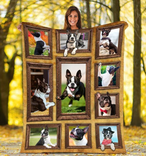 Boston Terrier Dog Fleece Blanket Sherpa Blanket