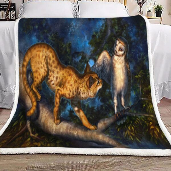 Owl Fleece Blanket Sherpa Blanket