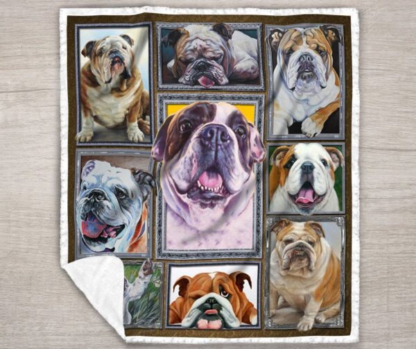 Bulldog Fleece Blanket Sherpa Blanket