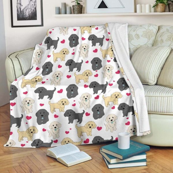 Labradoodle Heart Fleece Blanket Sherpa Blanket