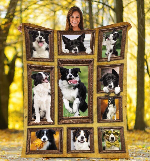 Border Collie Dog Fleece Blanket Sherpa Blanket