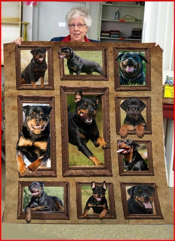 Rottweiler Dog Fleece Blanket Sherpa Blanket