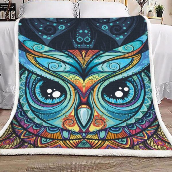 Mandala Owl Fleece Blanket Sherpa Blanket