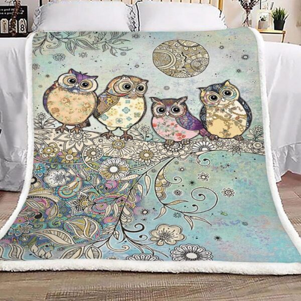Owl Fleece Blanket Sherpa Blanket