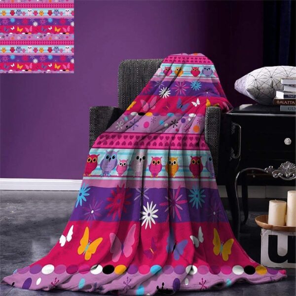 Owl Fleece Blanket Sherpa Blanket