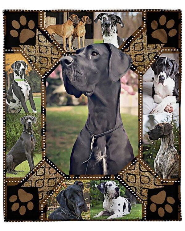 Lovely Great Dane Fleece Blanket Sherpa Blanket