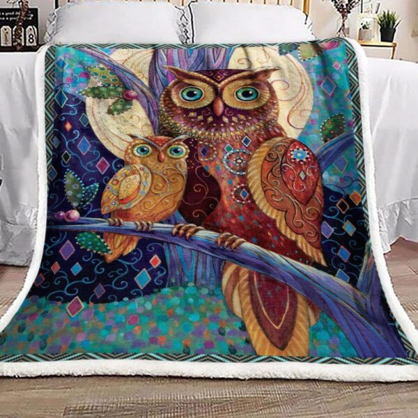 Owl Fleece Blanket Sherpa Blanket