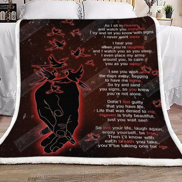 Cardinal As I Sit In Heaven Fleece Blanket Sherpa Blanket