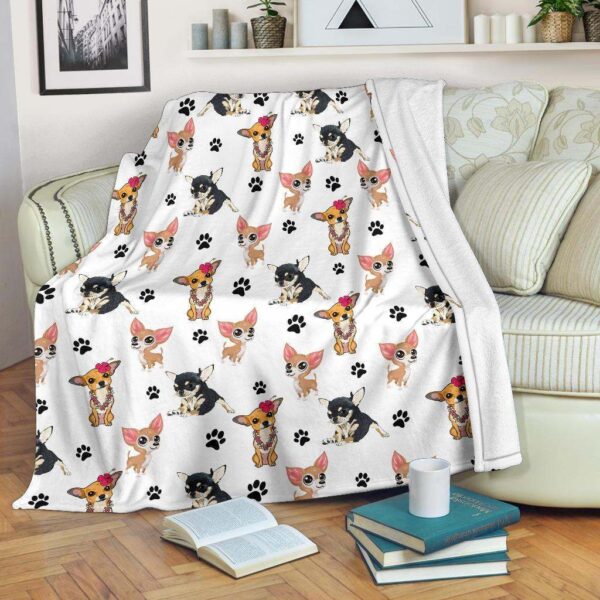 Chihuahua Paw Fleece Blanket Sherpa Blanket