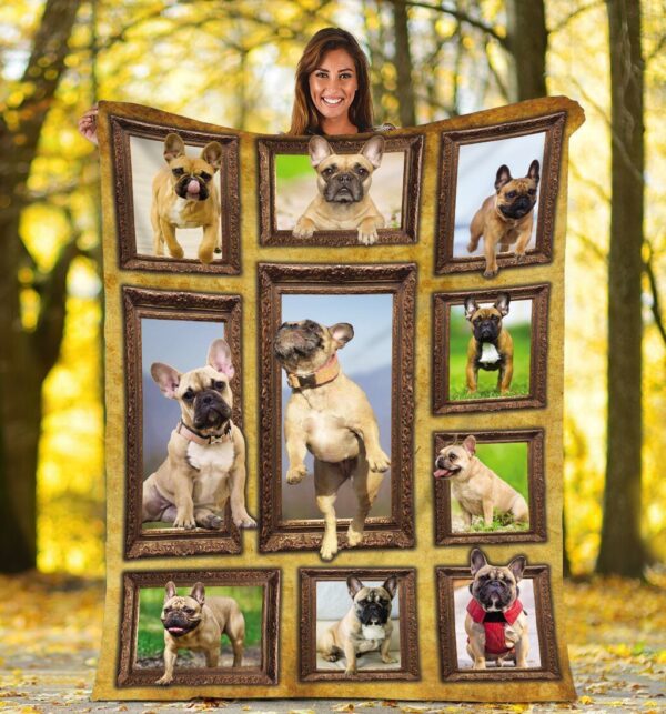 French Bulldog Dog Fleece Blanket Sherpa Blanket