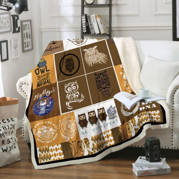 Owl Fleece Blanket Sherpa Blanket