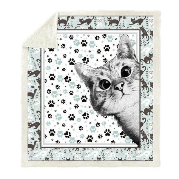 Kitty Fleece Blanket Sherpa Blanket