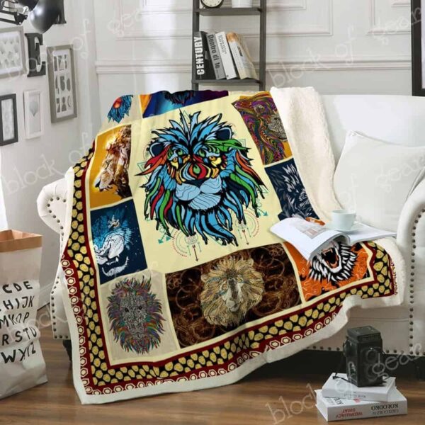 Lion Fleece Blanket Sherpa Blanket