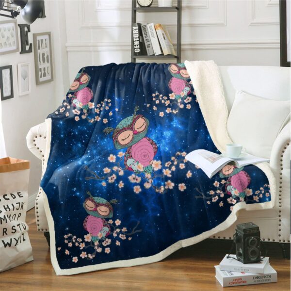 Owl Night Fleece Blanket Sherpa Blanket