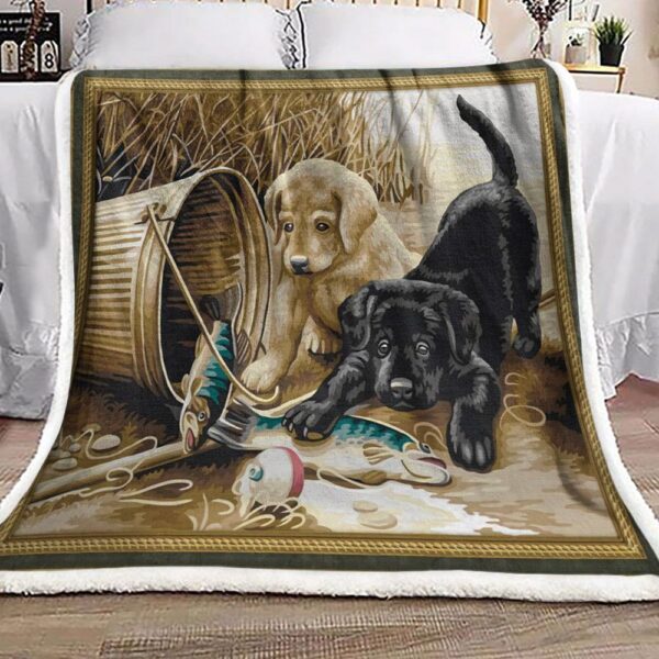 Labrador Dog Fleece Blanket Sherpa Blanket