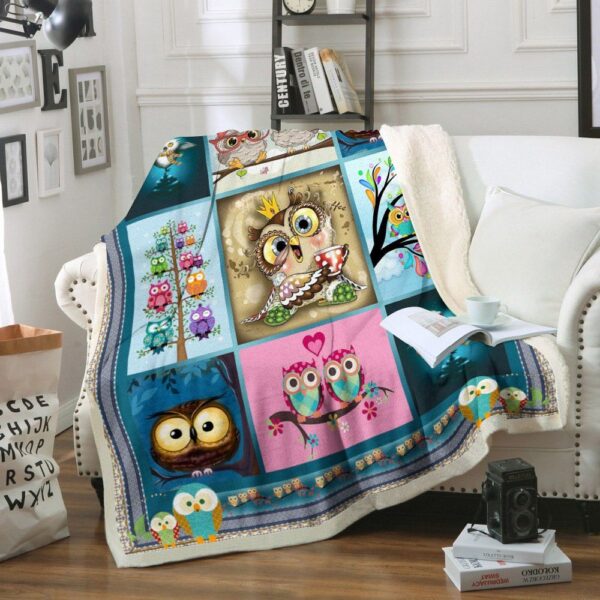 Owl Fleece Blanket Sherpa Blanket