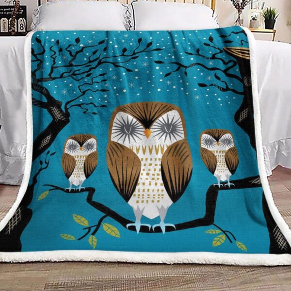 Owl Fleece Blanket Sherpa Blanket