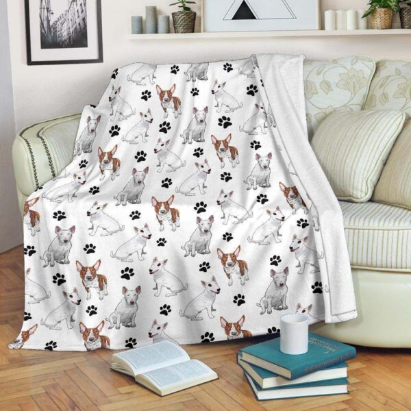 Bull Terrier Paw Fleece Blanket Sherpa Blanket