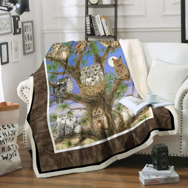 Owl Fleece Blanket Sherpa Blanket