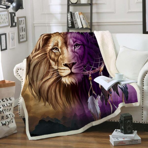 Lion Dreamcatcher Fleece Blanket Sherpa Blanket