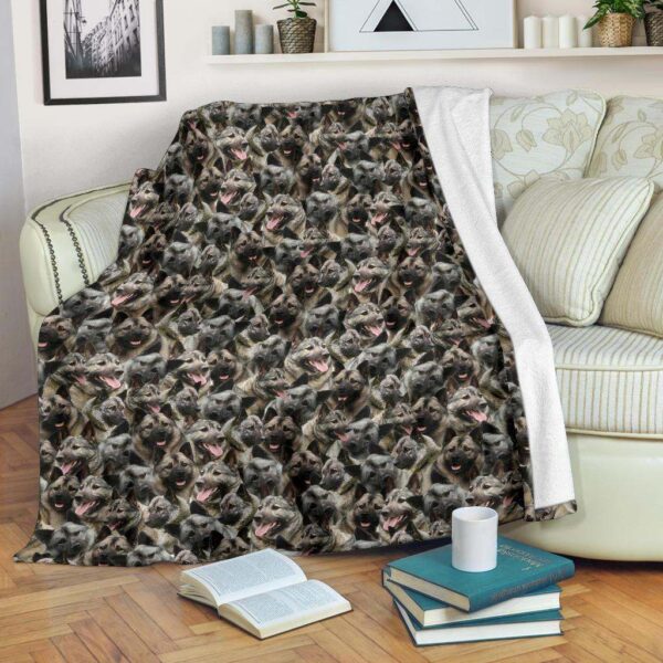 Norwegian Elkhound Full Face Fleece Blanket Sherpa Blanket