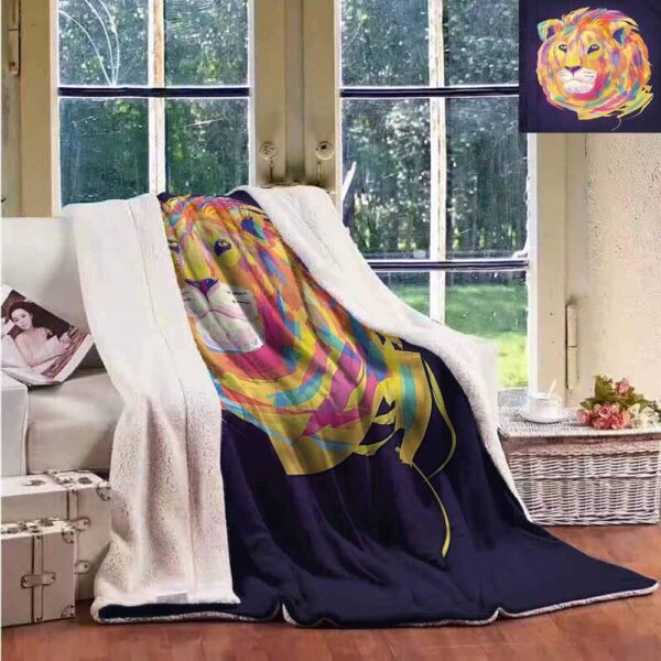 Lion Fleece Blanket Sherpa Blanket