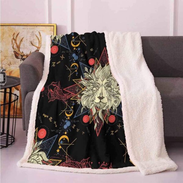 Mystic Lion Fleece Blanket Sherpa Blanket