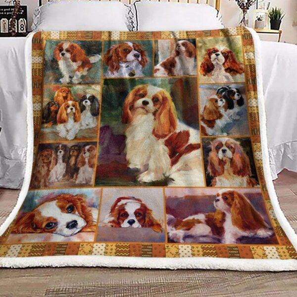 Cavalier King Charles Spaniel Fleece Blanket Sherpa Blanket