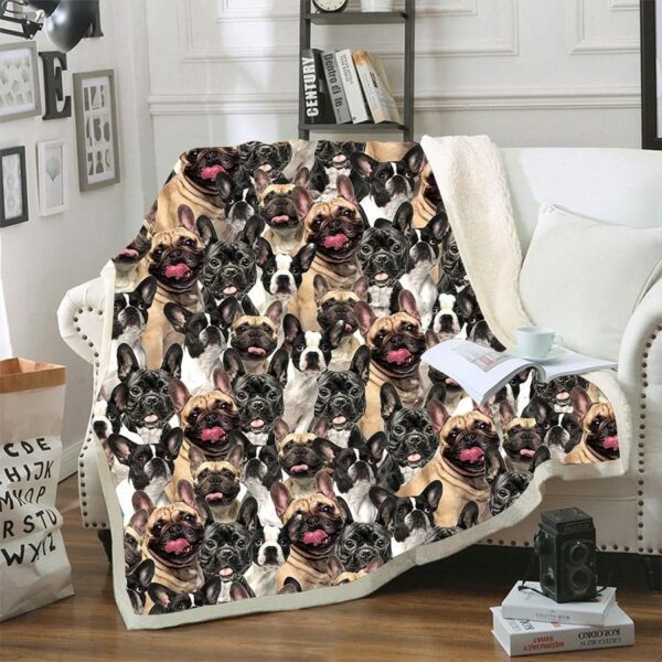 French Bulldog Fleece Blanket Sherpa Blanket
