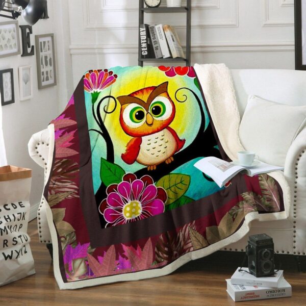 Owl Fleece Blanket Sherpa Blanket