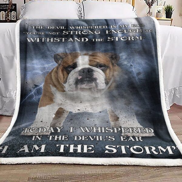English Bulldog Storm Fleece Blanket Sherpa Blanket