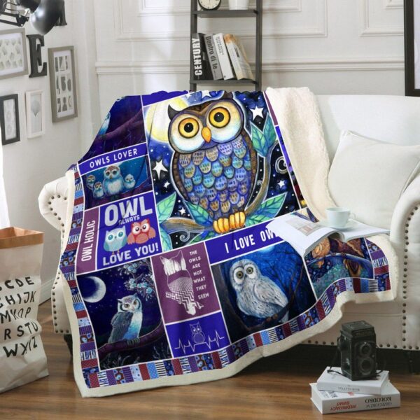 Owl Fleece Blanket Sherpa Blanket