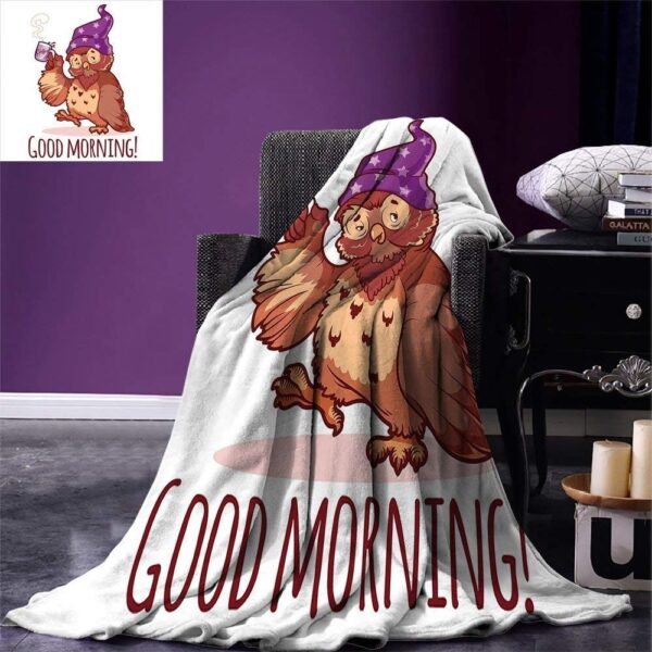 Owl Good Morning Fleece Blanket Sherpa Blanket
