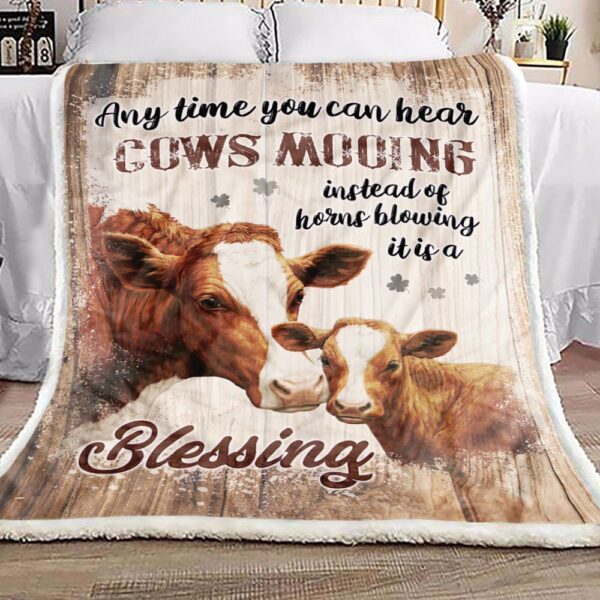 Cows Mooing Fleece Blanket Sherpa Blanket