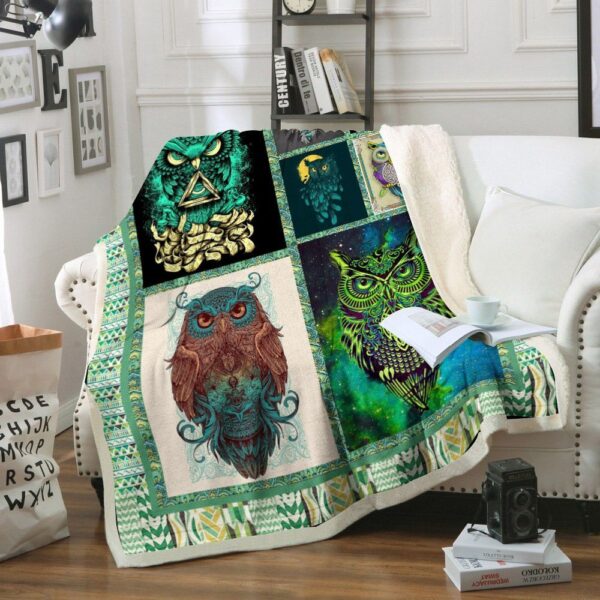 Owl Fleece Blanket Sherpa Blanket