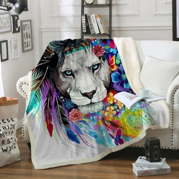 Lazy Lion Vibes Fleece Blanket Sherpa Blanket