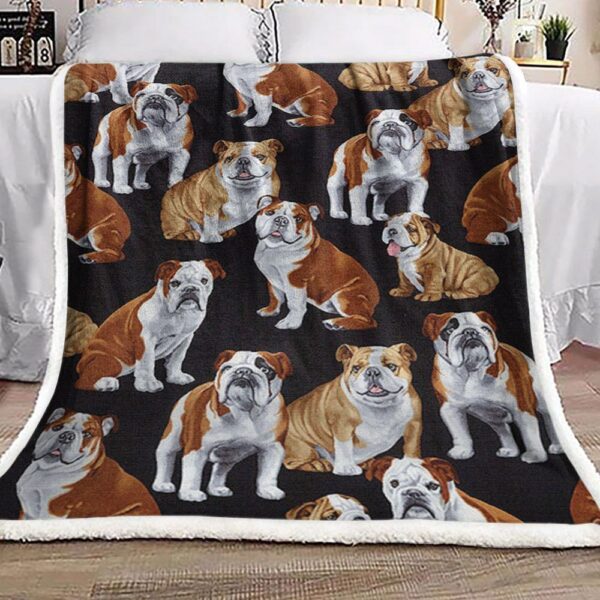 Bulldog Fleece Blanket Sherpa Blanket