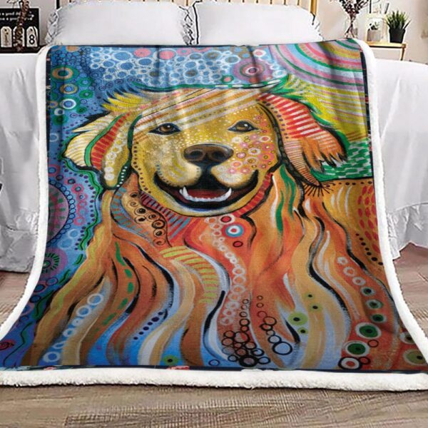 Golden Dog Fleece Blanket Sherpa Blanket