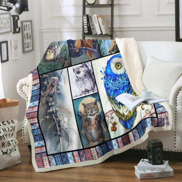 Owl Fleece Blanket Sherpa Blanket