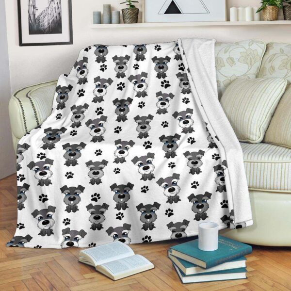 Miniature Schnauzer Paw Fleece Blanket Sherpa Blanket