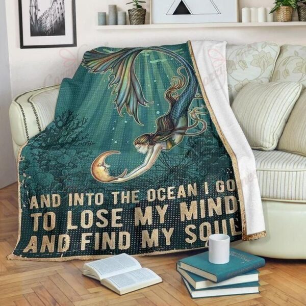 Ocean Mermaid Fleece Blanket Sherpa Blanket