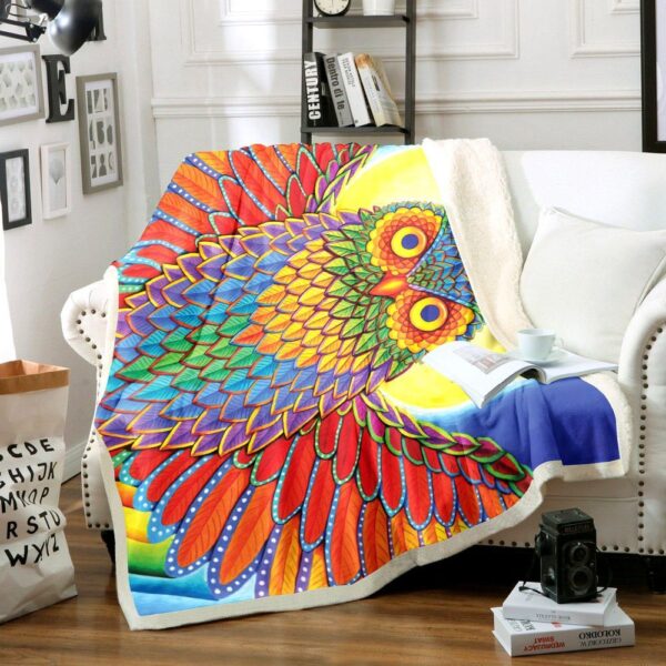 Owl Fleece Blanket Sherpa Blanket
