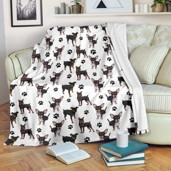 Miniature Pinscher Paw Fleece Blanket Sherpa Blanket