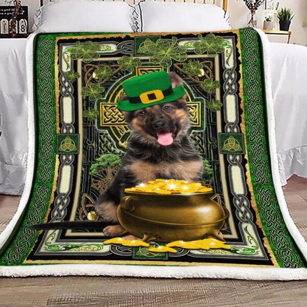 St Patrick German Shepherd Fleece Blanket Sherpa Blanket
