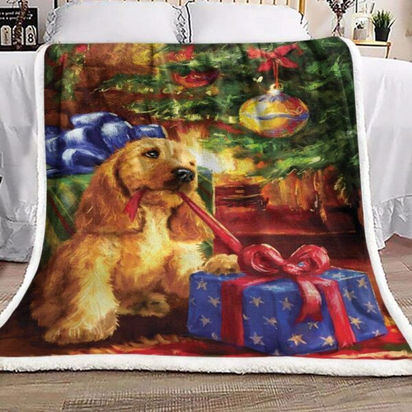 Ruby King Charles Dog Fleece Blanket Sherpa Blanket